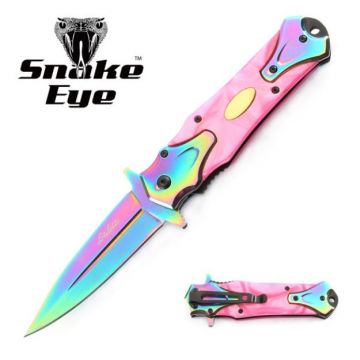 SNAKE EYE TACTICAL STILETTO STYLE SPRING ASSIST KNIFE 4.75 CLOSED
